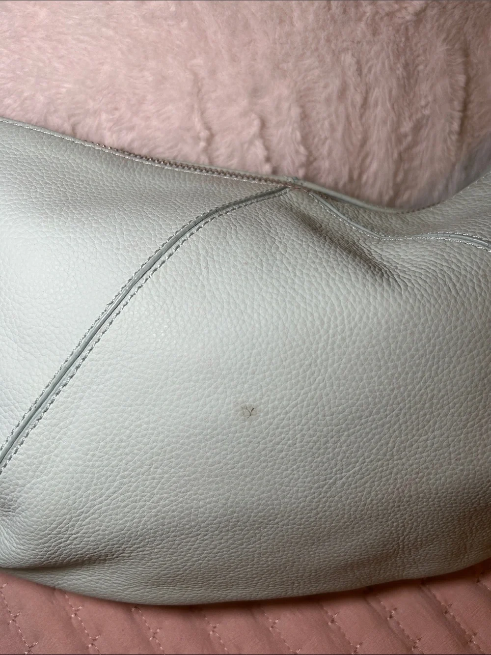 200. Furla Mint Green Pebbled Leather Hobo Bag with COA